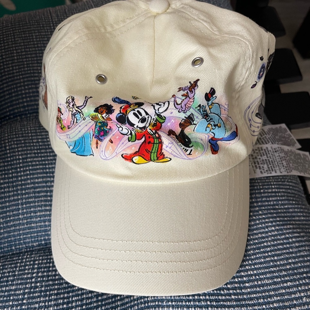 Disney 100 Anniversary Special Moments Hat Cap Strap Back Cream Baseball